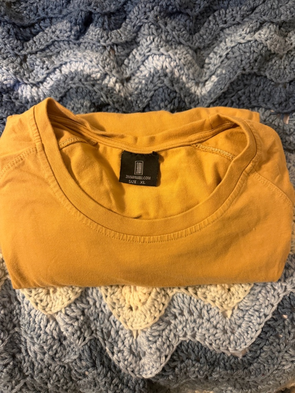Men's Long Sleeve Crew Neck Shirt - Mustard Yellow